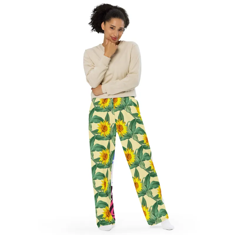 All-Over Print Wide-Leg Pants